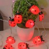 FAc3may 1pcs LED Ladybug String Light, 4.92ft/1.5m Battery Powered Red