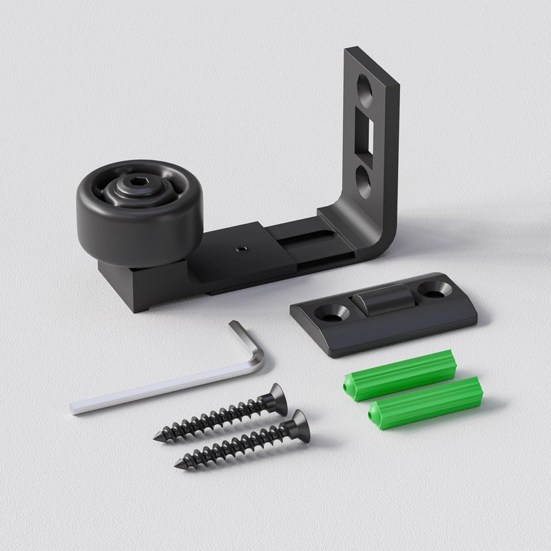 FLYVLIEG Adjustable Sliding Barn Door Floor Guide - Dual Roller