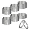 HUSAIHU 30Pcs Key Ring Hoops (30mm), Round Silver Key Rings,