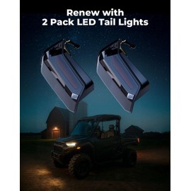 KEMIMOTO LED Tail Lights Smoked Black Waterproof Rear Brake Stop Lights, Compatible with Polaris Ranger XD 1500 2024-2025, 2PCS Replacement for #2415904#2415905