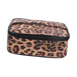 Minkissy Leopard Print Travel Cosmetic Bag Multi-Function Portable Toiletry Case