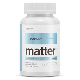 Matter Sonnol GABA, Suplemento con GABA, Inositol, Glicina USP y Taurina USP, Apoya la Relajación, el Descanso Nocturno y el Bienestar Mental, 1 Frasc