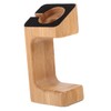 TEHAUX 1Pc Bamboo Smart Watch Charging Stand Elegant Natural Holder