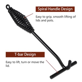 LALAGO Dutch Oven Untersetzer, Ø 20 cm Dutch Oven Ständer, Untergestell, Deckelheber Dutch Oven Haken, Feuertopf Deckelheber, mit Isolierhandschuhe, Untersetzer für Dutch Oven, Potjie, Kessel, Töpfe
