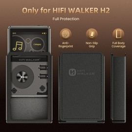 Protective PU Leather Case for H2 Portable HiFi Music Player, Shockproof & Durable, Black