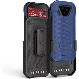 Beltron Shell Holster Case Combo w/ Belt Clip Holster Kyocera DuraForce Ultra 5G E7110 - Blue