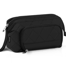 Zannaki Soft Quilted Large Pencil Pouch Organizer with Wide Opening for Boys Girls Teens - Extra Big Capacity Pen Pencil Bag with Zipper, Portable Pencil Case Box for School, College, Cosmetic Gift