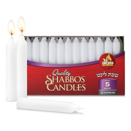 Ner Mitzvah Classic White – 6 Inch Candles - 72 Bulk Pack - for Shabbat Candles, Dinner Tables, Restaurants, Ceremonies and Emergency - 5 Hour Burn Time