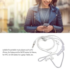 Air Tube Headphones, Universal 3.5mm In-Ear Earbuds with Dual Air Tube, Anti-Radiation Noise Cancelling Headphones and Premium Sound for Tablets (White)