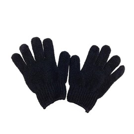 PACKOVE Exfoliating Shower Gloves Black Bath Gloves for Dead Skin Removal Smooth Skin and Durable Fibers Fits for Cleaning and Scrubbing