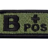 B Type + Tactical Blood Type Embroidered Velcro Patch (Olive