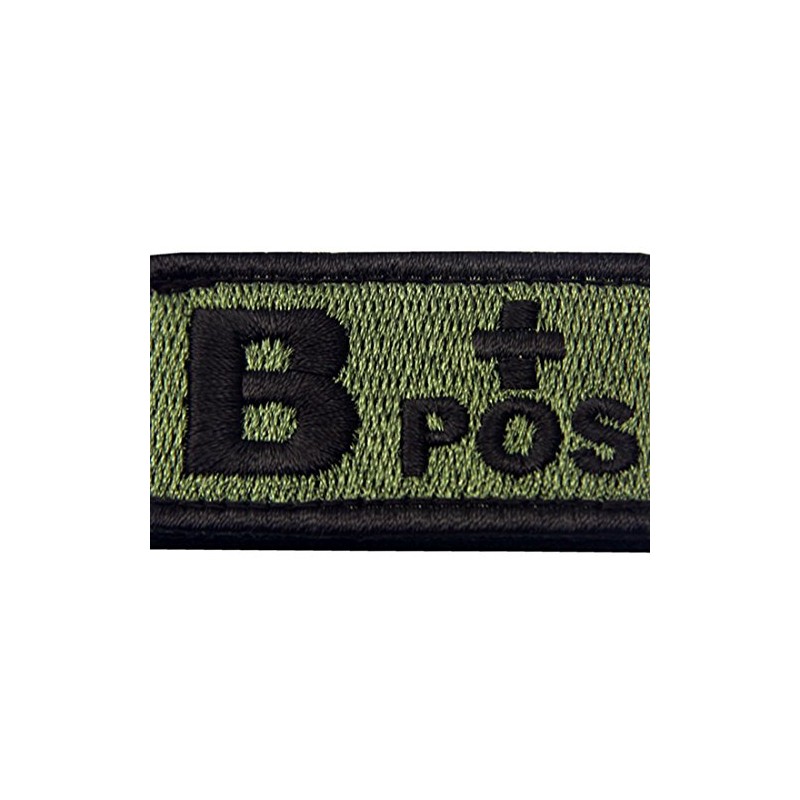 B Type + Tactical Blood Type Embroidered Velcro Patch (Olive