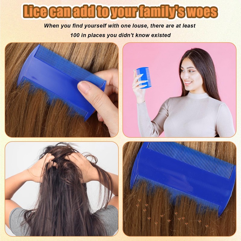 Ymapinc 6Pcs Double Sided Fine Tooth Lice Comb, Flea Tick