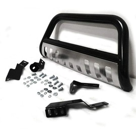 MOTORHOT Black Stainless Steel Compatible With Toyota 2001-2007 Sequoia and 2000-2006 Tundra Front Push Bumper Bull Bar Guard