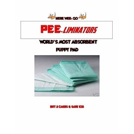 80ct 6-Layer Plush Professional -Grade 23x36 Pee-Liminator The Most Absorbent Puppy Training Pads 72 Grams w/Polymer Gel-Reusable for up to 12 Hours-Dogs up to 60lbs-Dogs w/ Frequent Urination Issues