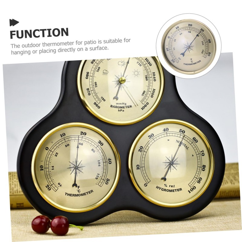 Outanaya Round Metal Gauge Thermometer for Patio Garden Use Easy