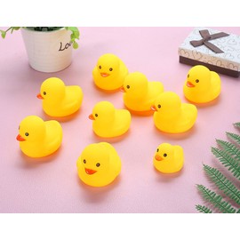 16 PCS Mini Rubber Duck Bath Duck Toys for Toddlers Boys Girls,Squeak and Float Yellow Ducks in Bulk Jeep Ducks Baby Shower Duck Decorations Party Favors (2.2''-16pcs Yellow Ducks)
