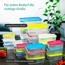 MiraHome Freezer Containers 8 x 0.5 L Rectangular Blue - Storage Jars with Lid Airtight - Transparent Food Storage Containers with Lid - Kitchen Storage Box for Mealprep & Organisation - Austrian