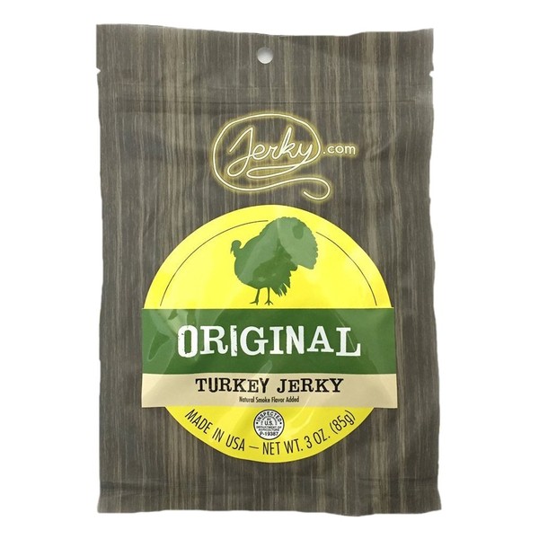 Jerky.com's Original Turkey Jerky - Try Our Best Tasting Turkey Jerky Made From Whole Muscle Turkey Breast - No Added Preservatives, No Added Nitrates and No Added MSG - 2.5 oz.