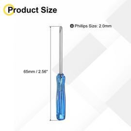 uxcell 4pcs Mini Phillips Screwdriver 2.0mm 65mm Length Micro Precision Cross Head Screw Driver with Non-Slip Handle for Watch Eyeglasses Electronics Small Appliances Repair