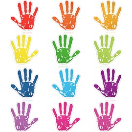 Tenare 72 Pcs Handprint Cutouts Hand Accents Wall Decor Name Tags Classroom Door Bulletin Board Schools Daycare Bedrooms Decorations
