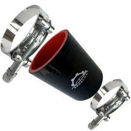 Bekelan 2.25" ID (57mm) High-Temp Straight Silicone Hose Coupler With Stainless T-Bolt Clamp - Heavy Duty 4-Ply Reinforced Design for Automotive Turbo/Intercooler/Intake Piping/Industrial Hydraulic