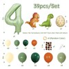 Wuokkig Orange Dinosaur Balloons, 42Pcs Number 4 Dinosaur Party Decoration