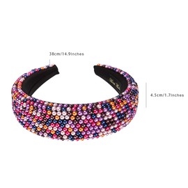 scicent Headband Plain Headbands with Faux Pearls Padded Hair Styling Accessories Cute Headband Wide Thick Hair Band for Wedding Bridal Pearls Hair Bands Party Headpiece for Women - 26923