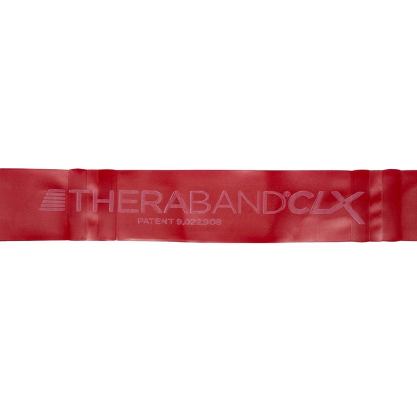 THERABAND CLX Latex-Free Resistance Band, Pilates, Home Gym, HIIT, Physical Therapy, Rehab & Fitness Equipment, 2.5 Metre, Red, Medium