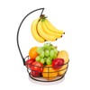 Livabber Countertop Fruit Basket Bowl with Banana Hanger, Modern Standing