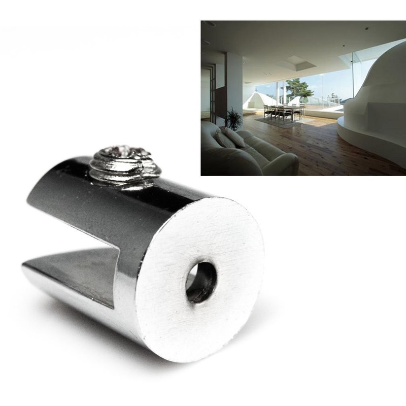 8pcs 4mm to 6mm Zinc Alloy Glass Shelf Support Chrome