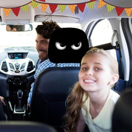 2PCS Funny Cartoon Car Headrest Covers, Cute Funny Cartoon Eyes Car Seat Head Rest Protector for Auto Front Seat Rest Decoration (D-1 Pair)