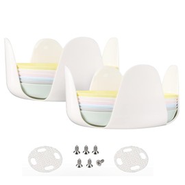 TonGass (2-Pack) Upgrade RV Plate Holder for Camper Dish Stacking Organizer, Large Stacker Fits Up to 10 1/4" Plates, RV Plate Holders with Non-Slip Backing for Cabinet - Protect Plates During Travel