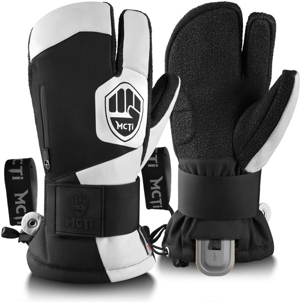 MCTi Snowboard Gloves with Wrist Guard 3-Finger Abrasion Resistant Gloves
