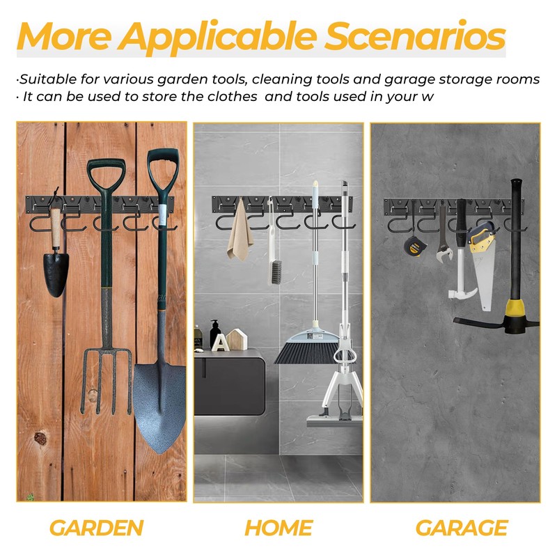 GARLWOLEX 34 Inch Garden Tool Organizer Wall Mount with Non