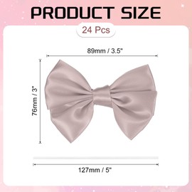 PATIKIL 24 Pcs Ribbon Bows for Gift Wrapping 3.5" Satin Ribbon Bowknot with Twist Ties for Crafts Treat Bag Bridal Shower Thanksgiving Wedding Decor, Rose Gold