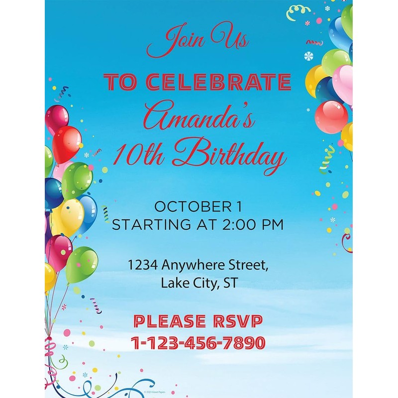 Great Papers! Balloons Everywhere Letterhead for Invitations, Announcements and Personal