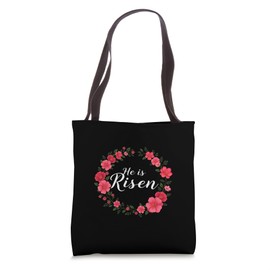 Easter He Is Risen Floral Easter Tote Bag