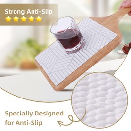 Shelf Liners for Kitchen Cabinets 12in x 10FT, Non Adhesive Cabinet Liner Strong Non-Slip Thickened Silver Geometric Easy to Clean for Shelf, Cabinet, Refrigerator with Knife and Tape Measure