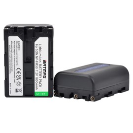 Batmax 2Pcs NP-FM50 Battery + USB LCD Dual Charger with Type C Port for Sony NP-FM30 NP-FM50 NP-QM50; HC1 TRV280 TRV350 TRV250 TRV19 TRV22 TRV27 TRV33 TRV460 TRV140 TRV17 TRV340 TRV38