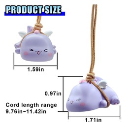 Swinging Dinosaur Car Hanging Ornament for Rearview Mirror - Cute Dinosaur Pendant Car Rear View Mirror Charm - Auto Interior Decoration Accessories for Women Men (Purple Dinosaur)