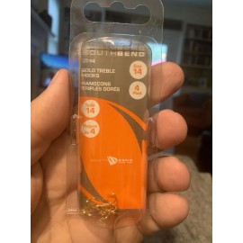 South Bend 48 Gold Treble Hooks sz14 South Bend GT-14 (12 Packs / 4 Hooks Per Pack)