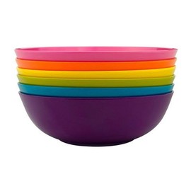 French Bull Melamine 8"x2.5" Pasta Bowl, Set of 6 -Shatterproof, BPA Free, Dishwasher Safe, Solid Color, 33 ounce
