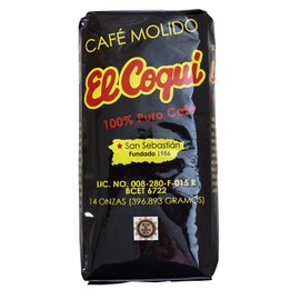 Puerto Rico Cafe El Coqui Ground Coffee Bag 14 Ounce Bag