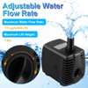 NATPOW Outdoor Fountain Pump with LED, RGB Pond Pump for