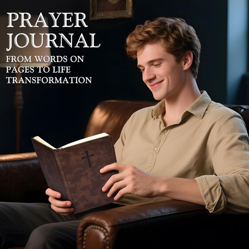 Leather Christian Bible Journal for Men, Prayer Journal for Scripture
