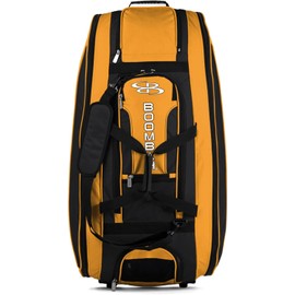 Boombah Beast Rolling Bat Bag - 40" x 14" x 13" - BB2C23 Black/Gold - Holds 8 Bats, Glove and Shoe Compartments