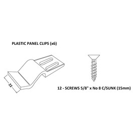 nuie BPC001 | Modern Bathroom Accessories 6 Bath Panel Clips for use with Acrylic Bath Panels, White