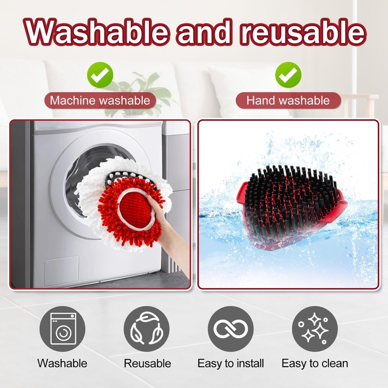 Hezane Mop Head Replacements Compatible with OCedar EasyWring, 6 Packs