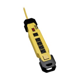 Tripp Lite 6 Outlet Safety Power Strip, 9ft Cord with GFCI 5-15P Plug, Hang Holes (TLM609GF) Black/Yellow
